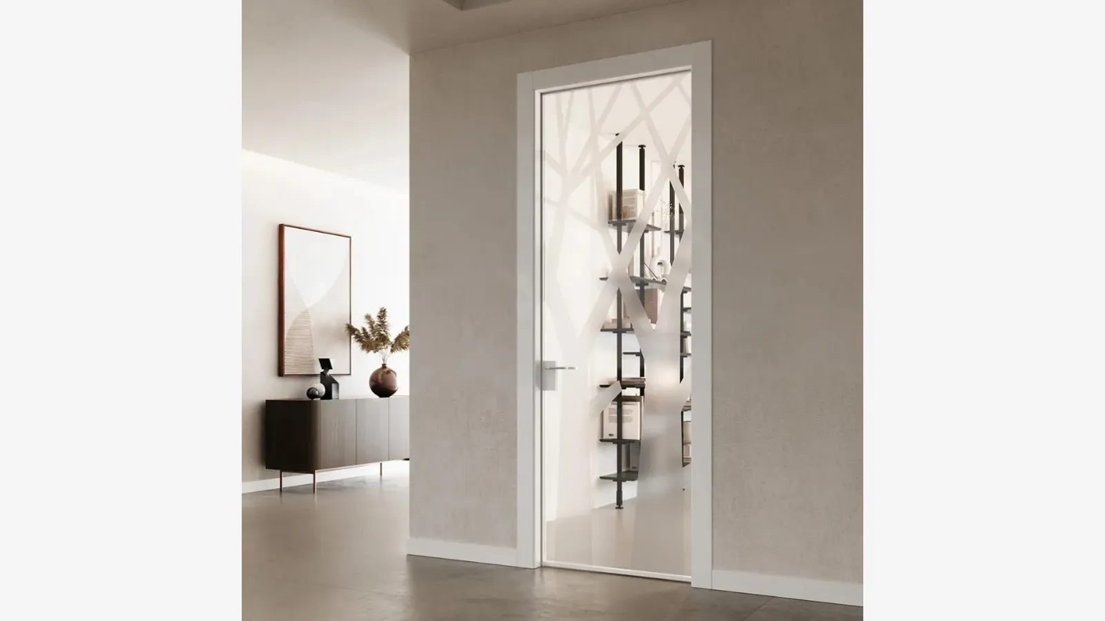 Porta per interni in vetro Collezione 25 Glass Bianco 3258 di Bertolotto