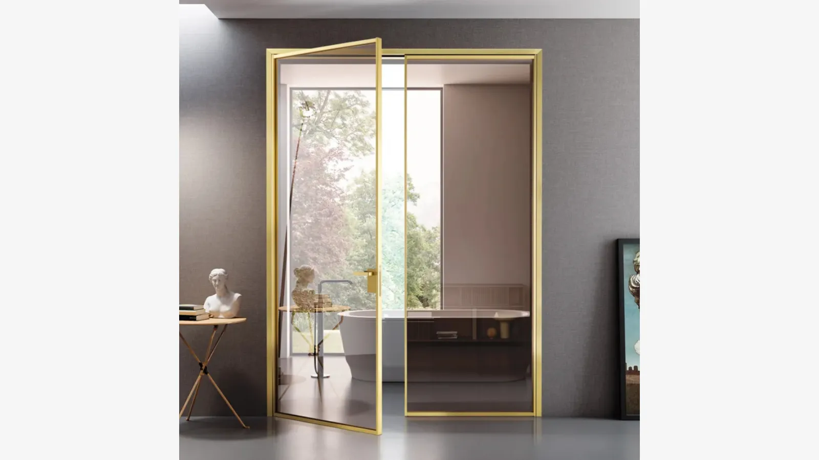 Porta per interni Mini Tall Glass Gold di Bertolotto