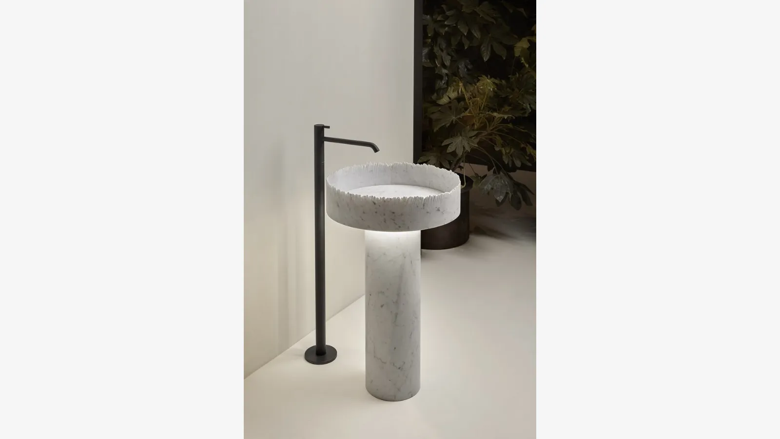 Lavabo di design in marmo di Carrara Flow di Antoniolupi