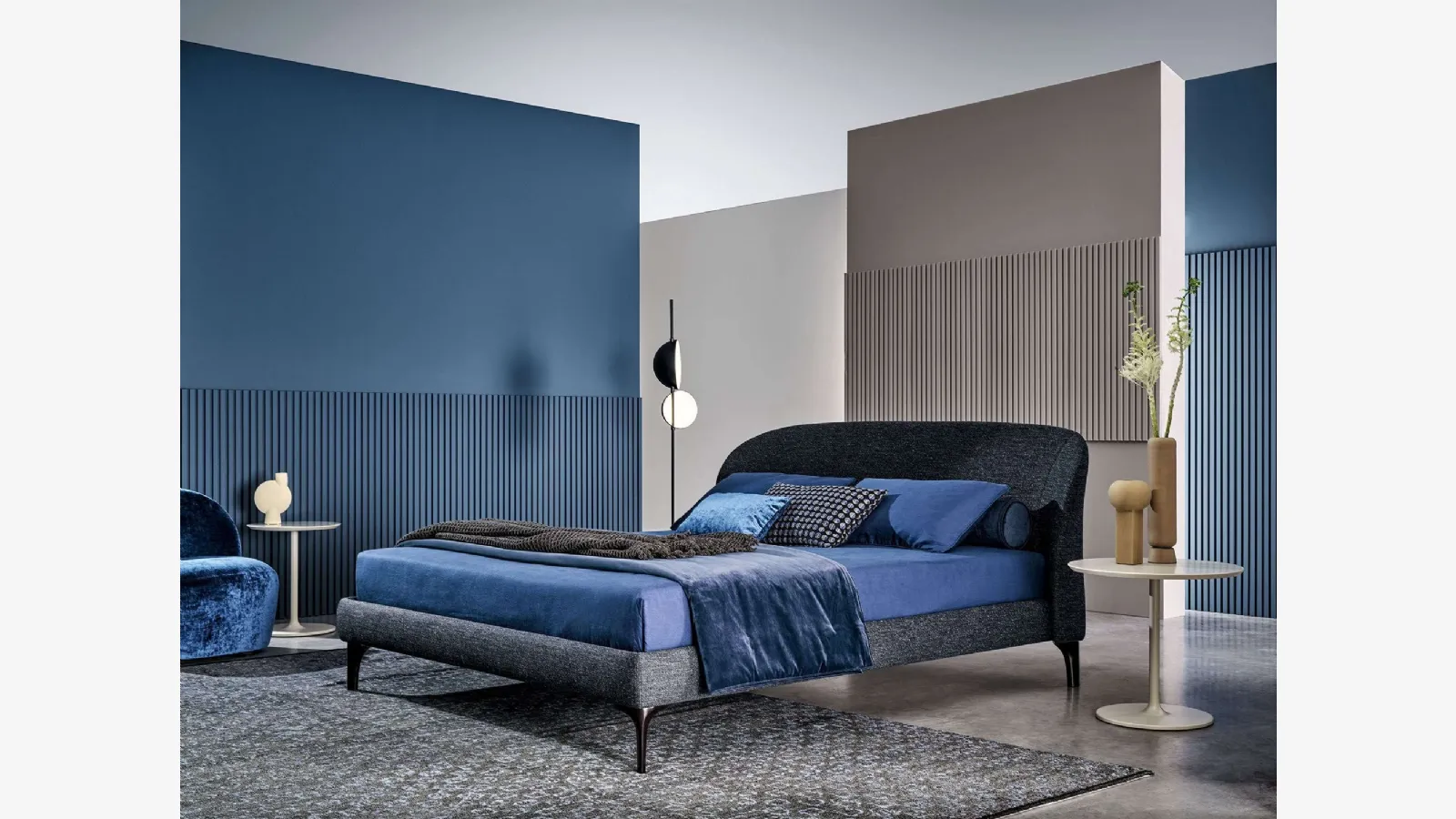 Letto in tessuto con testiera Carnaby di Twils