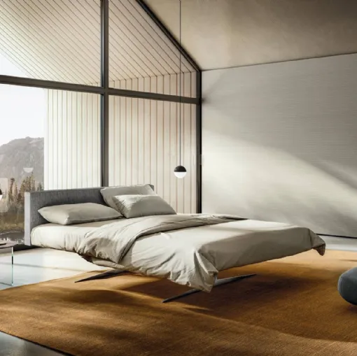 Letto con testiera imbottita Steel 1701 di Lago