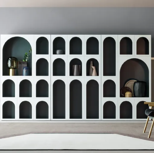 Libreria di design a muro Cabinet de Curiosité in legno laccato di Bonaldo