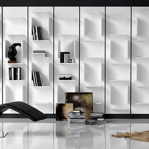 Libreria componibile a muro in legno Fifty di Cattelan Italia