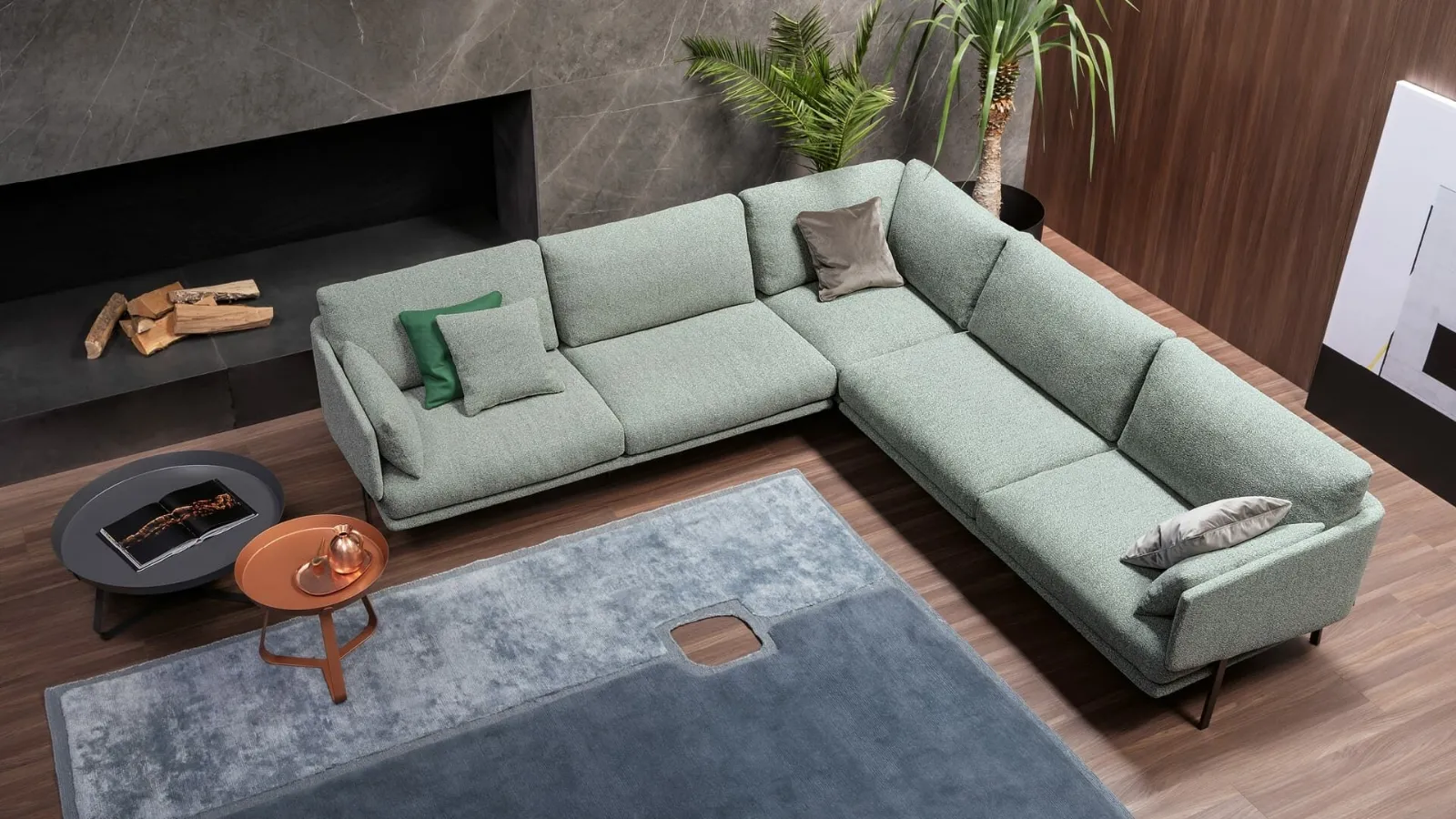 Divano ad angolo in tessuto Structure Sofa di Bonaldo