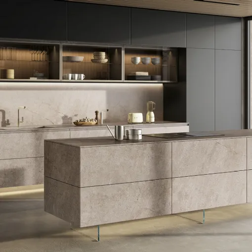 Cucina Design con isola 36e8 Cut Project 2825 di Lago