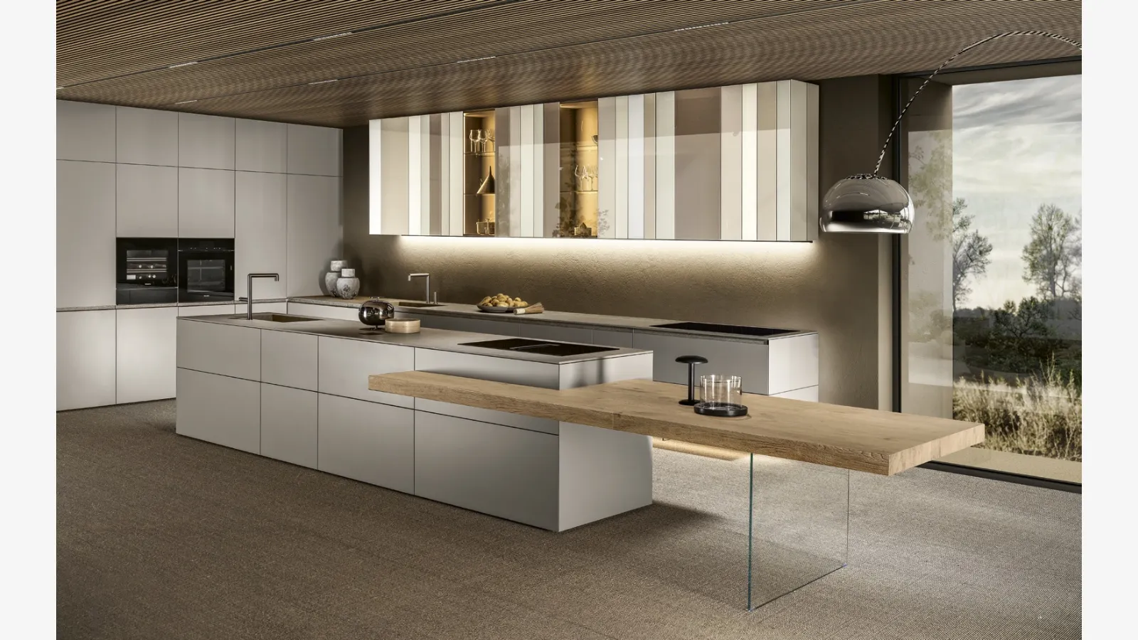 Cucina Design con isola NOW Project 2828 di Lago