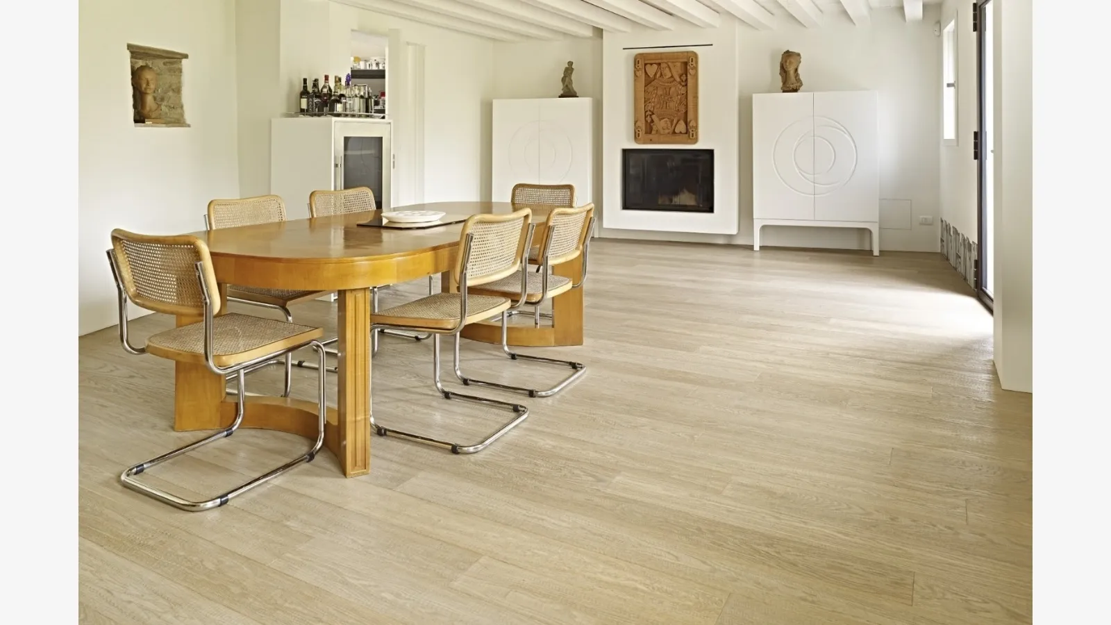 Parquet Platino in Rovere senza nodi piano sega di Fiemme Tremila