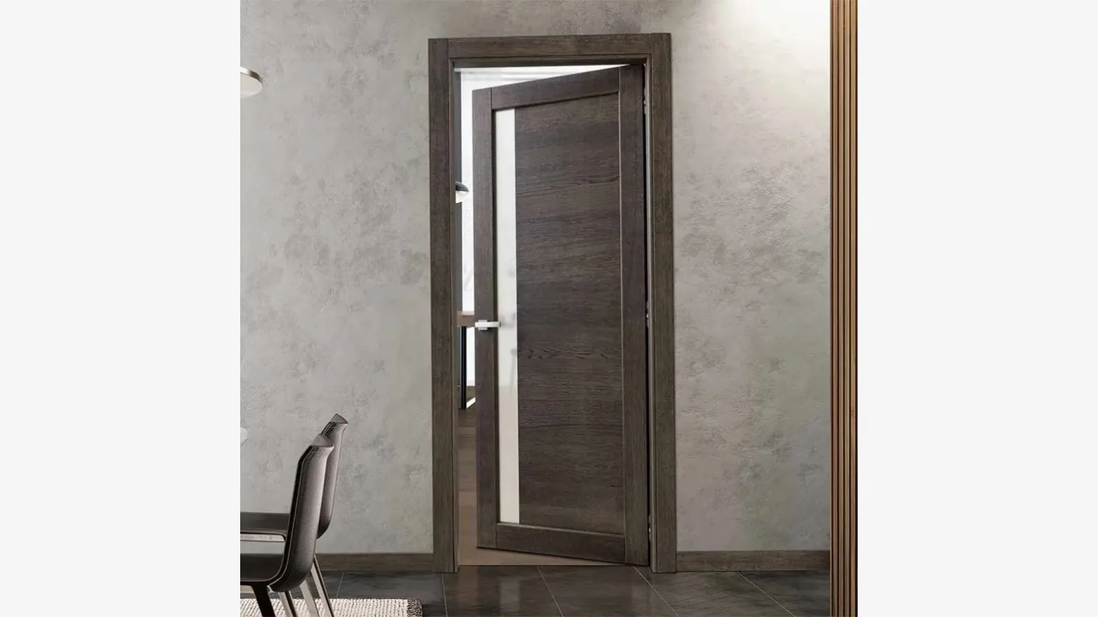 Porta per interni Baltimora New in legno di rovere gray di Bertolotto